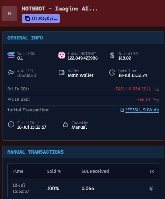 Sniperoo trading results 3 (18-07-2025)